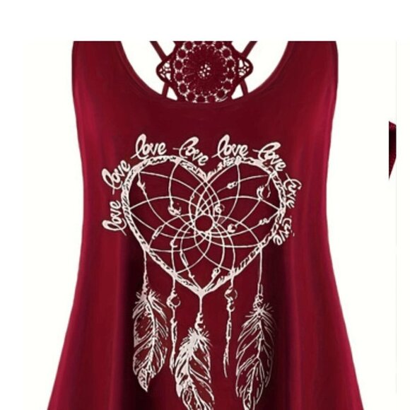 Plus Size Summer Cami Style Top in Red - Picture 1 of 7